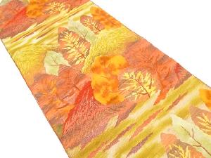 本場筑前博多　遠山に樹木模様織り出し名古屋帯